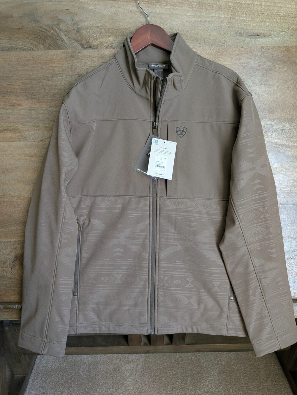 NWT Ariat Vernon Softshell Jacket Men's Large Khaki Southwest Full Zip 10062599